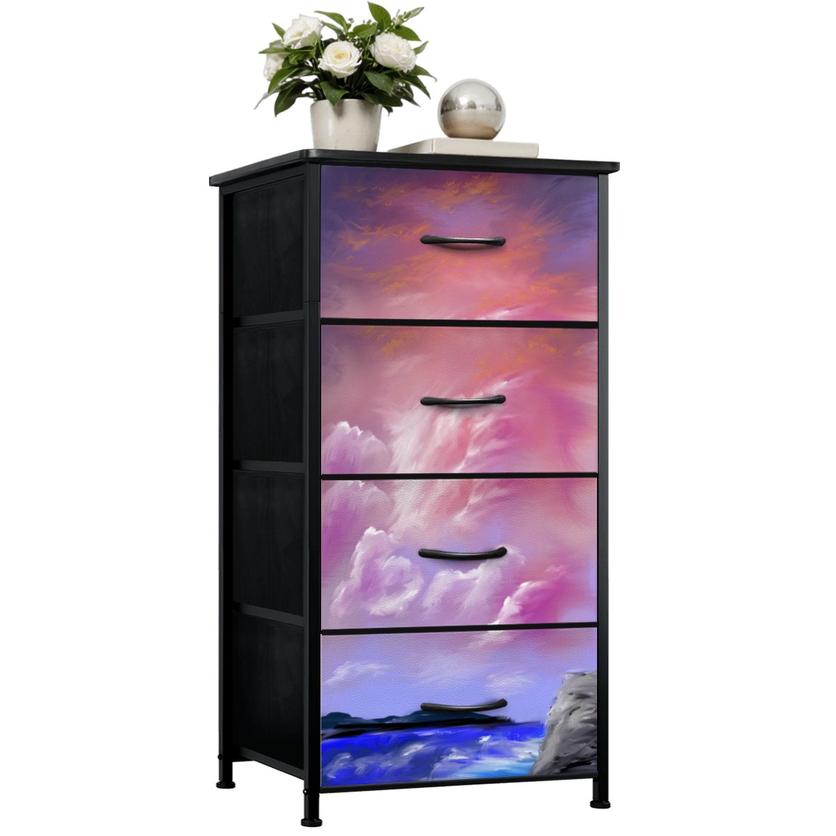 4 Drawer Dresser Pink Hue Sky