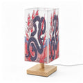 Large Square Table Lamp Fire Dragon Design