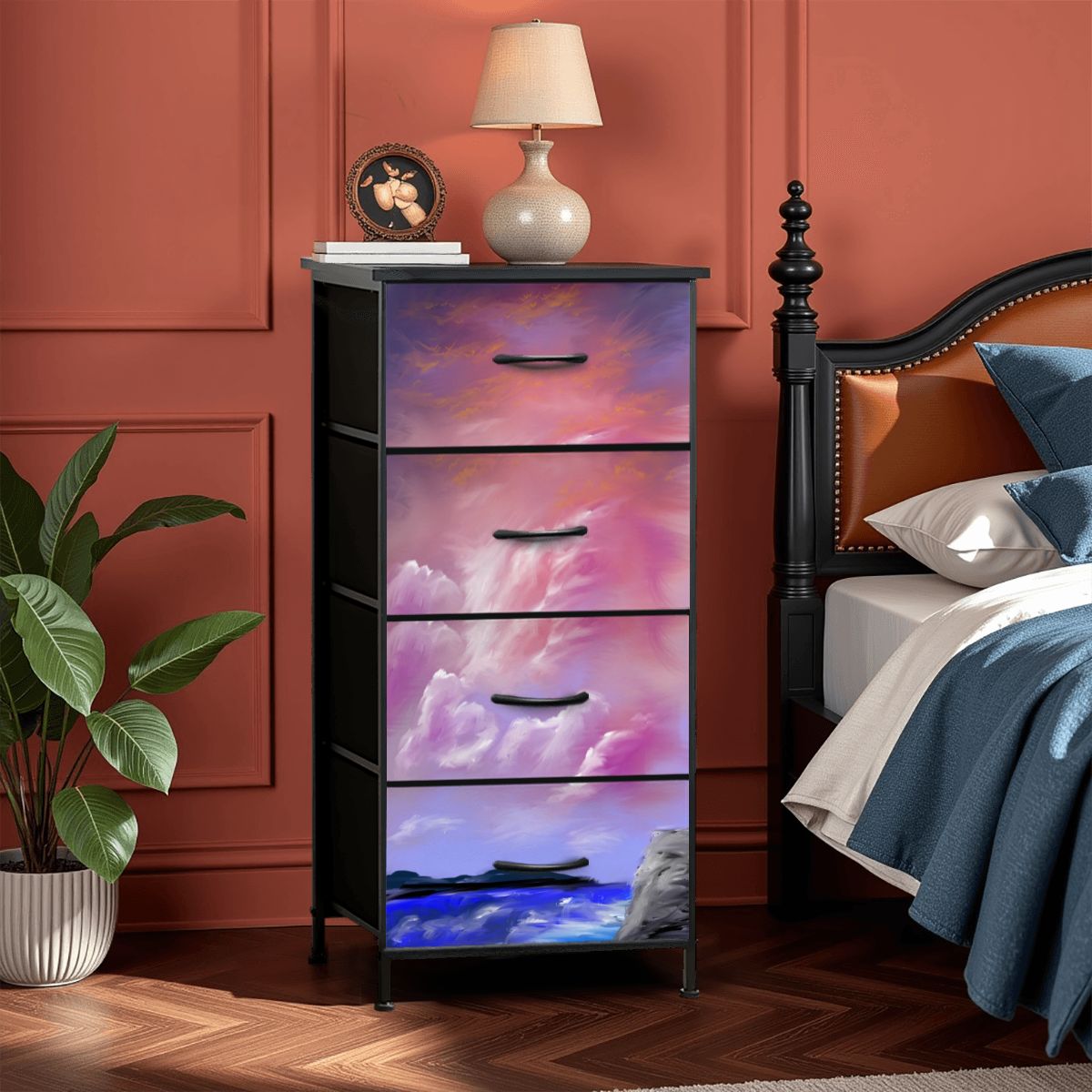 4 Drawer Dresser Pink Hue Sky
