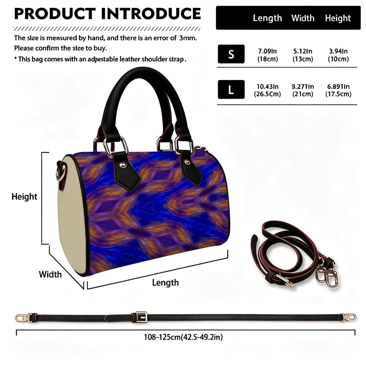 Bolso tipo barril de piel sintética, impermeable, bandolera, diseño Blazen Revo